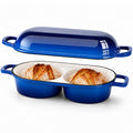 HUILIPU Mini Double Dutch Oven for Sourdough Bread Baking, 2.2QT - Burgundy