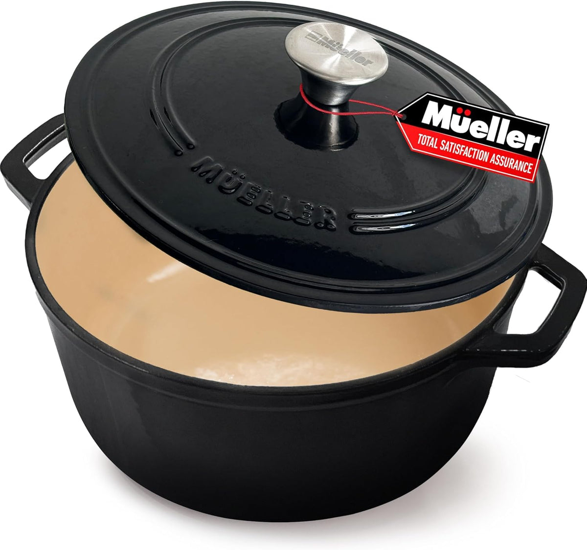 Mueller DuraCast 6 Quart Enameled Cast Iron Dutch Oven Pot with Lid