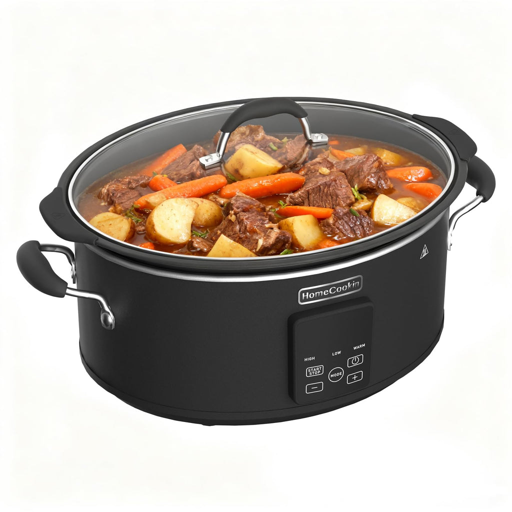 HOMECOOKIN Slow Cooker, Extra Large 10 Quart Programmable Slow Cookers, Dishwasher Safe Glass Lid & Crock, Kitchen Appliance for Families and Gatherings,Blue
