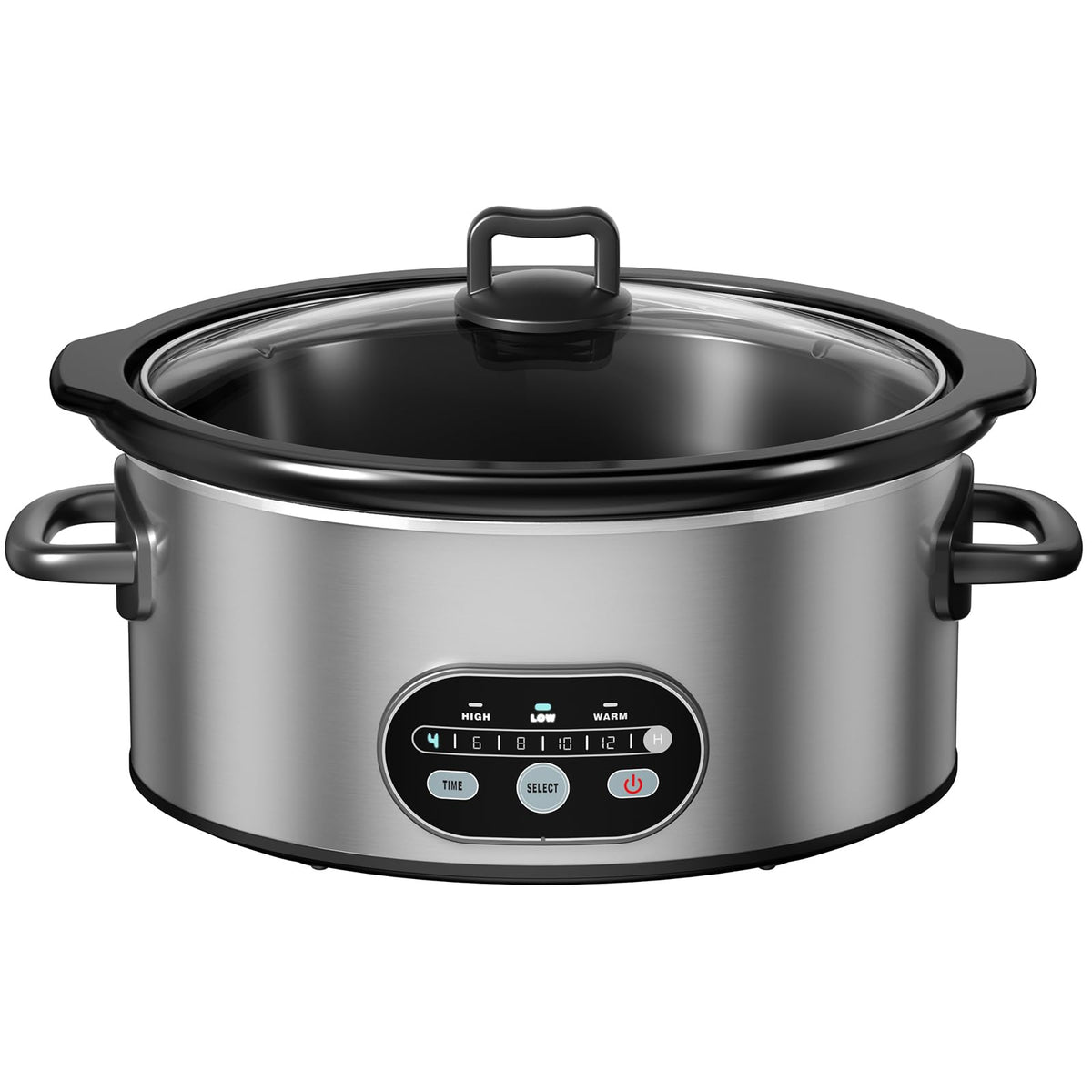 NEWBULIG Slow Cooker 6 Quart, Large Slow Cooker, Ceramic Nonstick Coating, 3 Adjustable Temp Multi Cookers with Dishwasher Safe Stoneware Pot & Tempered Glass Lid, 35in Tangle Free Cord Wrap, Black
