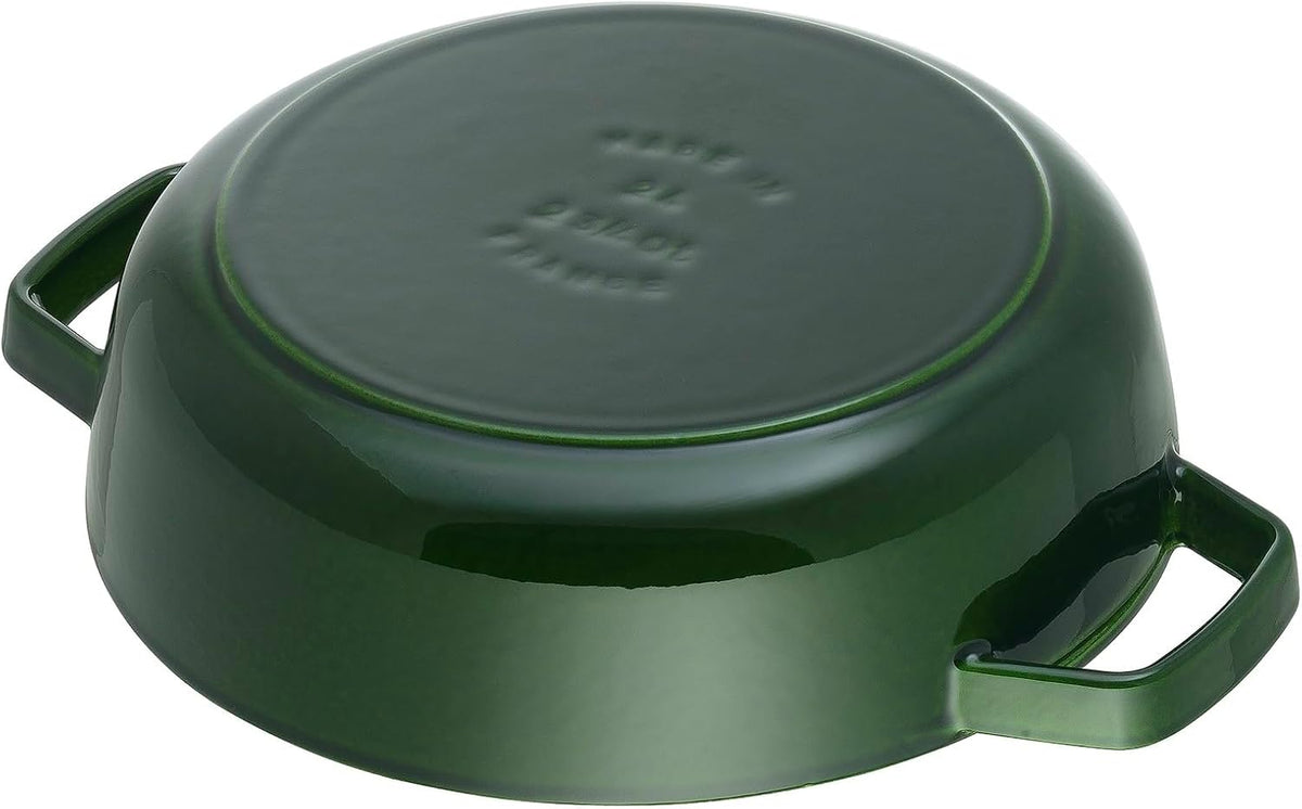 Staub Braiser 40511-478 Saute Pan, Basil Green, 11.0 inches (28 cm), Large, Both Handed, Enameled Pot, Shallow Type, Sukiyaki, Induction Compatible, Japanese Authentic Product
