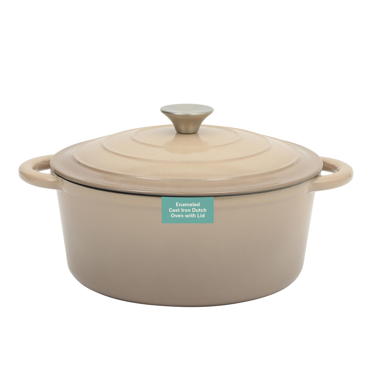 Gibson Home Addlestone 2.65 Quart Round Enamel Cast Iron Dutch Oven Pot With Lid & Dual Handles - Gradient Red