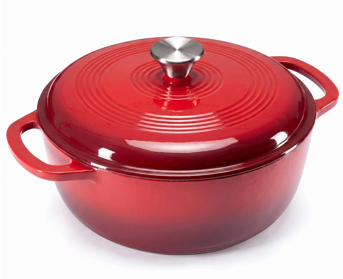 Sweetcrispy 6 Qt Enameled Cast Iron Dutch Oven Pot with Lid, Blue