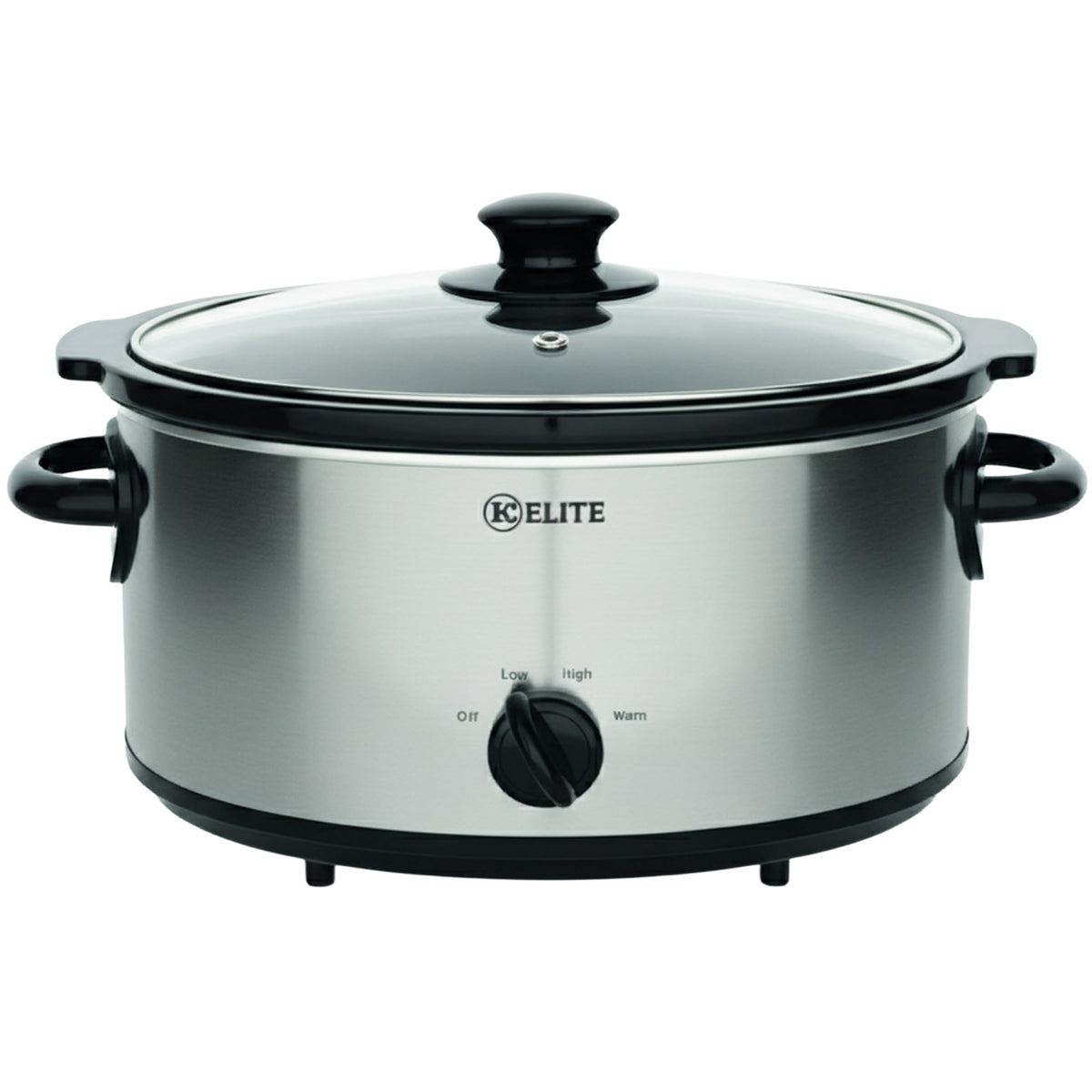 Kitchen Elite Slow Cooker, Stainless Steel with 3 Heat Settings, 5 Quart
