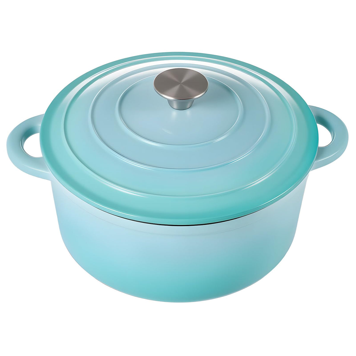 Miereirl 6 Quart Enameled Dutch Oven Pot with Lid, Cast Iron Dutch Oven with Dual Handles for Bread Baking, Cooking, Non-stick Enamel Coated Cookware, Fig