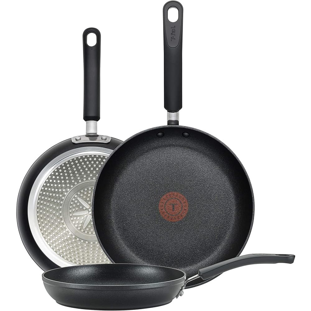 T-Fal Experience Nonstick Fry Pan 12.5 Inch, Induction, Oven Broiler Safe 400F, Non Stick Frying Pan, Skillet, Kitchen Egg Pan, Omelet Pan, Cookware, Pots and Pans, Home, Dishwasher Safe, Black