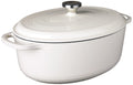 Lodge Enameled Cast Iron Oval Dutch Oven with Lid, 7 Quart, Oyster White
