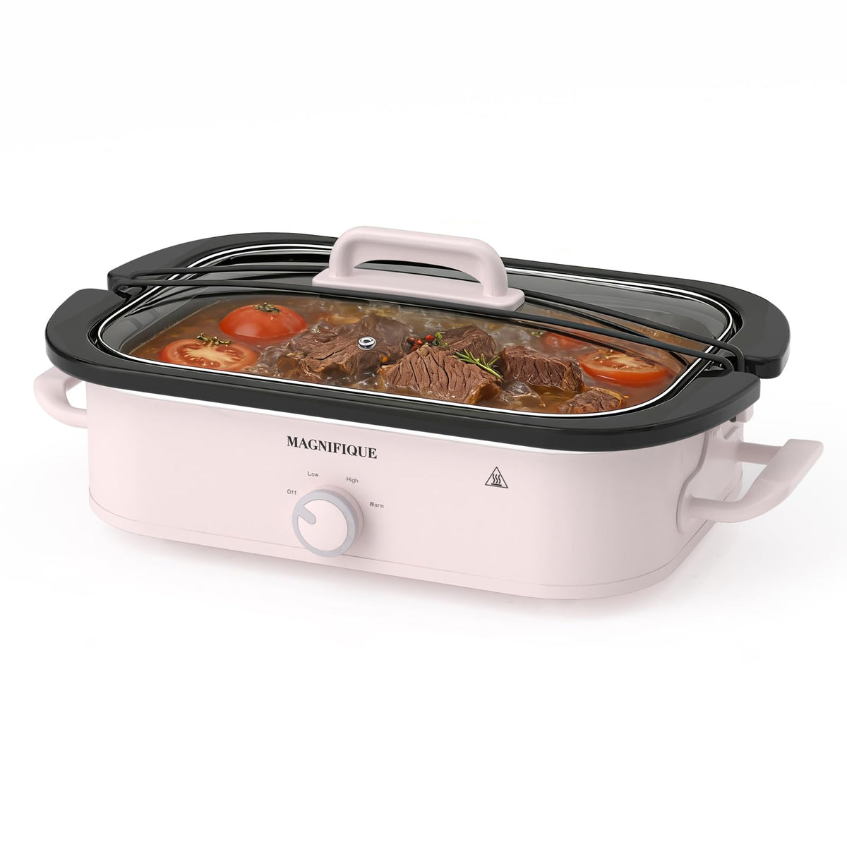 4-Quart Slow Cooker with Casserole Manual Warm Setting - Perfect Kitchen Small Appliance for Family Dinners, Dishwasher Safe Crock, Stainless Steel