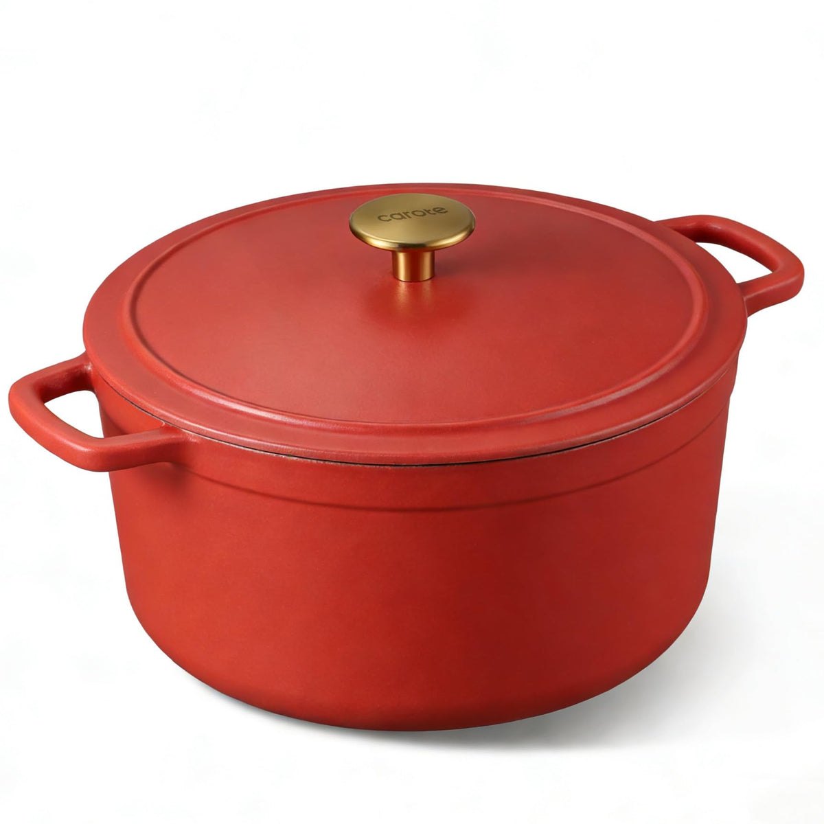 CAROTE 5QT Cream White Enameled Cast Iron Dutch Oven Pot with Lid