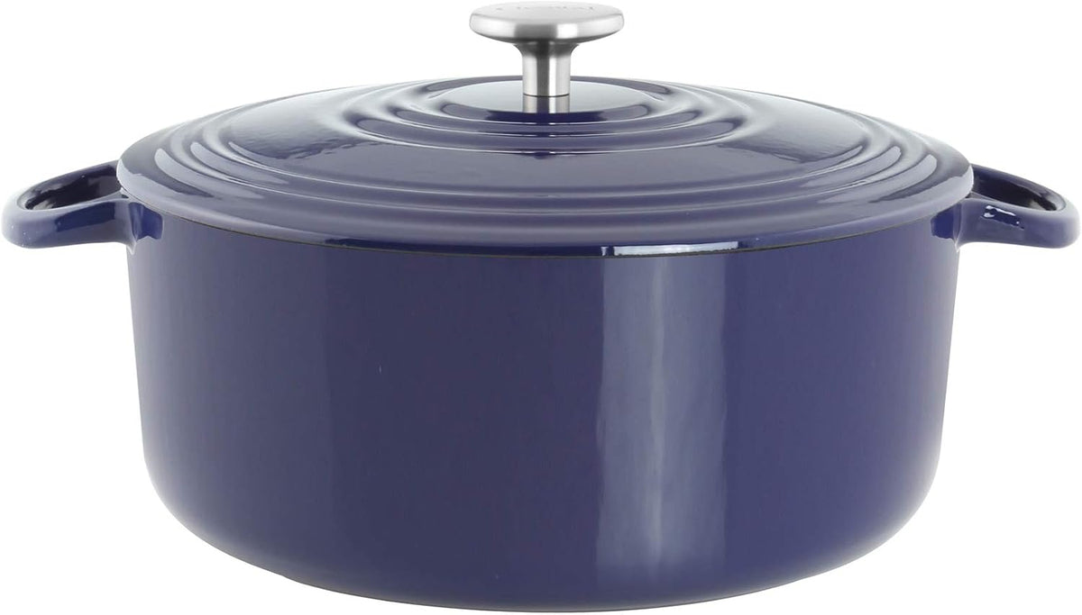 Chantal Cast Iron Dutch Oven, 7 qt, US Formulated Premium Enamel, Cobalt Blue