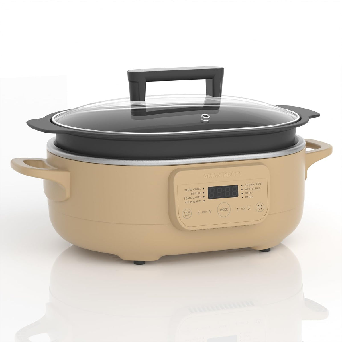 MAGNIFIQUE 6 Quart Multi-Cooker with 8-in-1 Casserole Programmable Slow Cooker, Dutch Oven, Pasta, Nonstick, Oven Safe Pot to 500°F Oatmeal