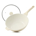 SENSARTE Nonstick Ceramic Wok Pan with Lid, 11Inch Non Toxic Stir-fry Pan