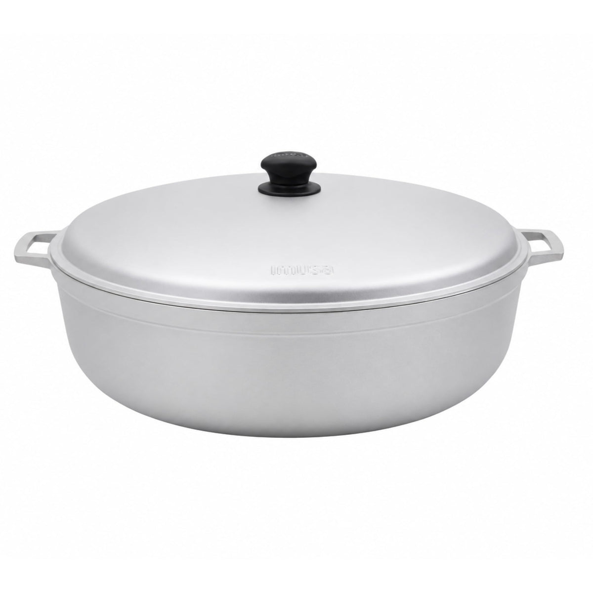 IMUSA 7.5 Quart Traditional Natural Made in Colombia Caldero with Lid for Cooking and Serving,Silver