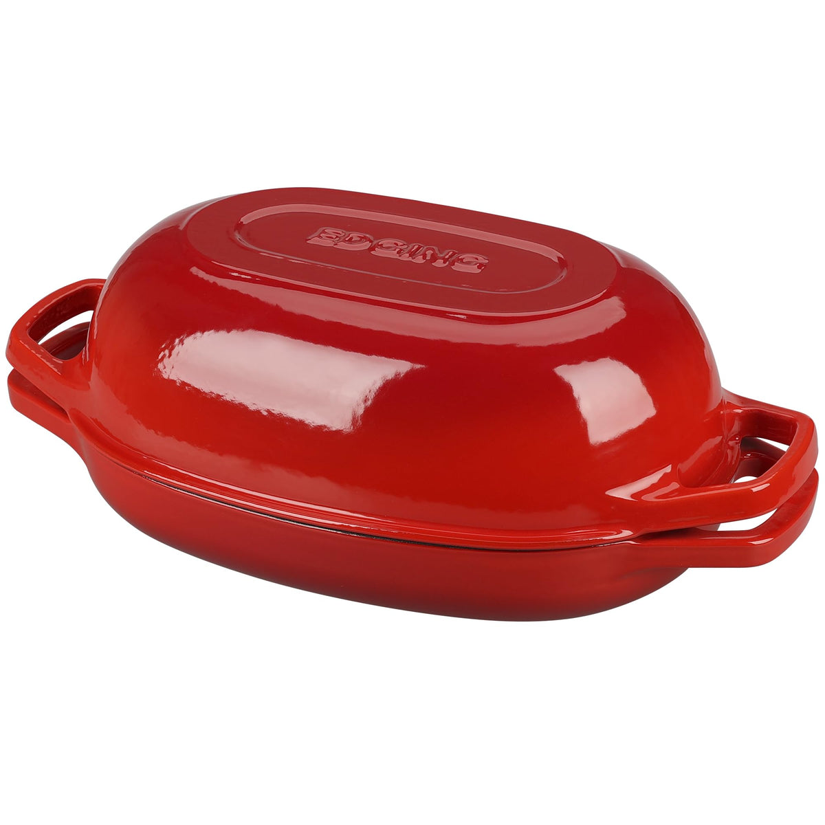 EDGING CASTING Enameled Cast Iron Oval Dutch Oven Pot with Lid, Dutch Oven for Sourdough Bread Baking, Bread Oven, Bread Dutch Oven, Oval Bread Pan, 5qt, White