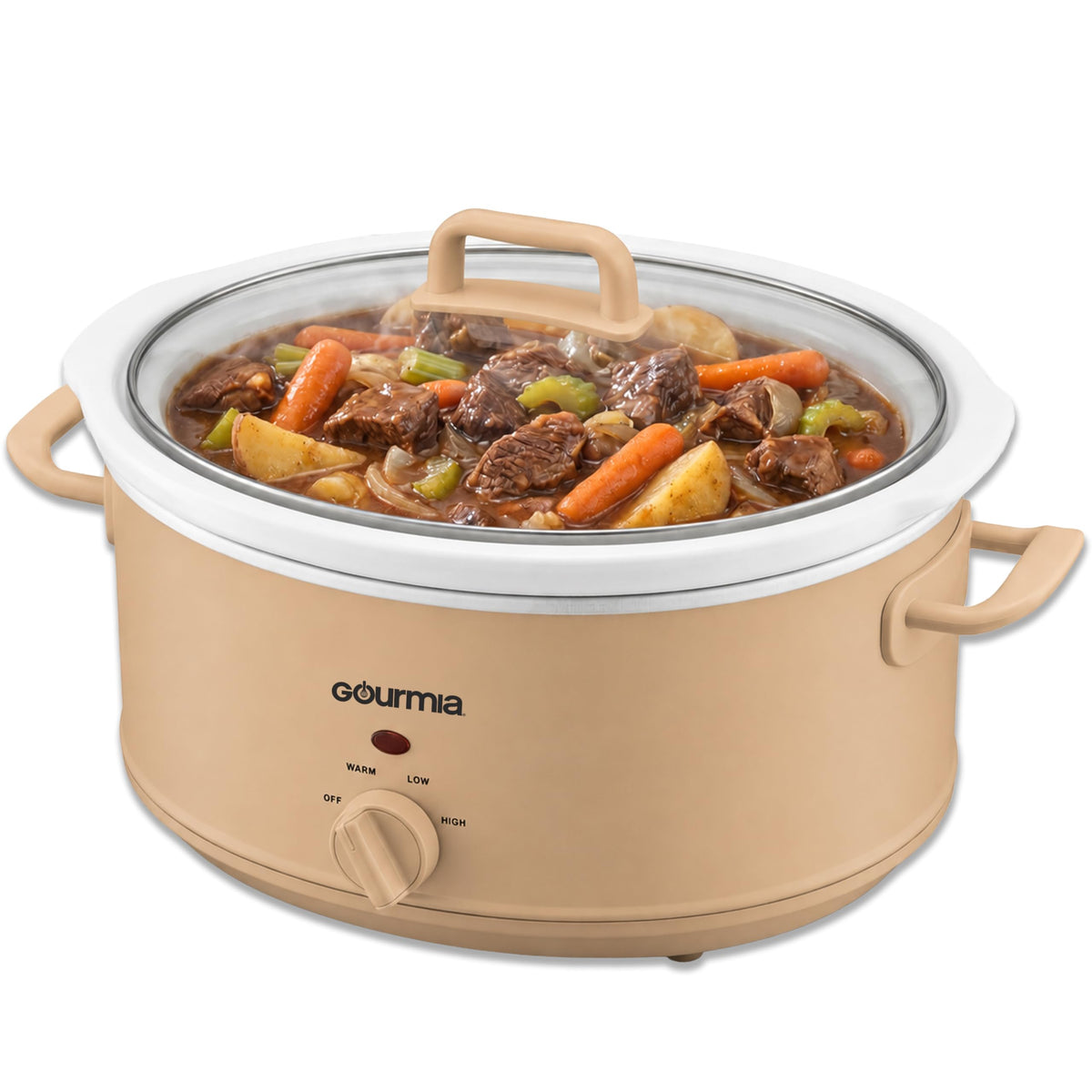 Gourmia Slow Cooker – 6 Quart, Manual Controls, Removable Stoneware, Black