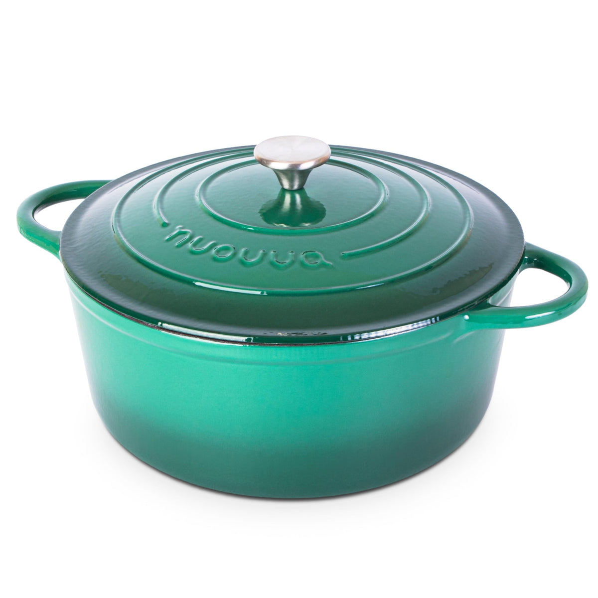 Nuovva Enamelled Cast Iron Dutch Oven Pot with Lid-6.4 Quart Non Stick Casserole Pot-Heavy Duty & Oven Safe up to 500° F for Bread Baking, Braising, Stews, Roasting - 28cm Dark Blue