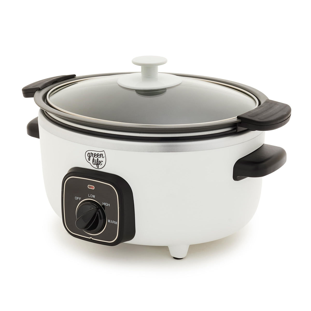 GreenLife 8QT Ceramic Nonstick Slow Cooker, Cooktop/Oven Safe, Cream