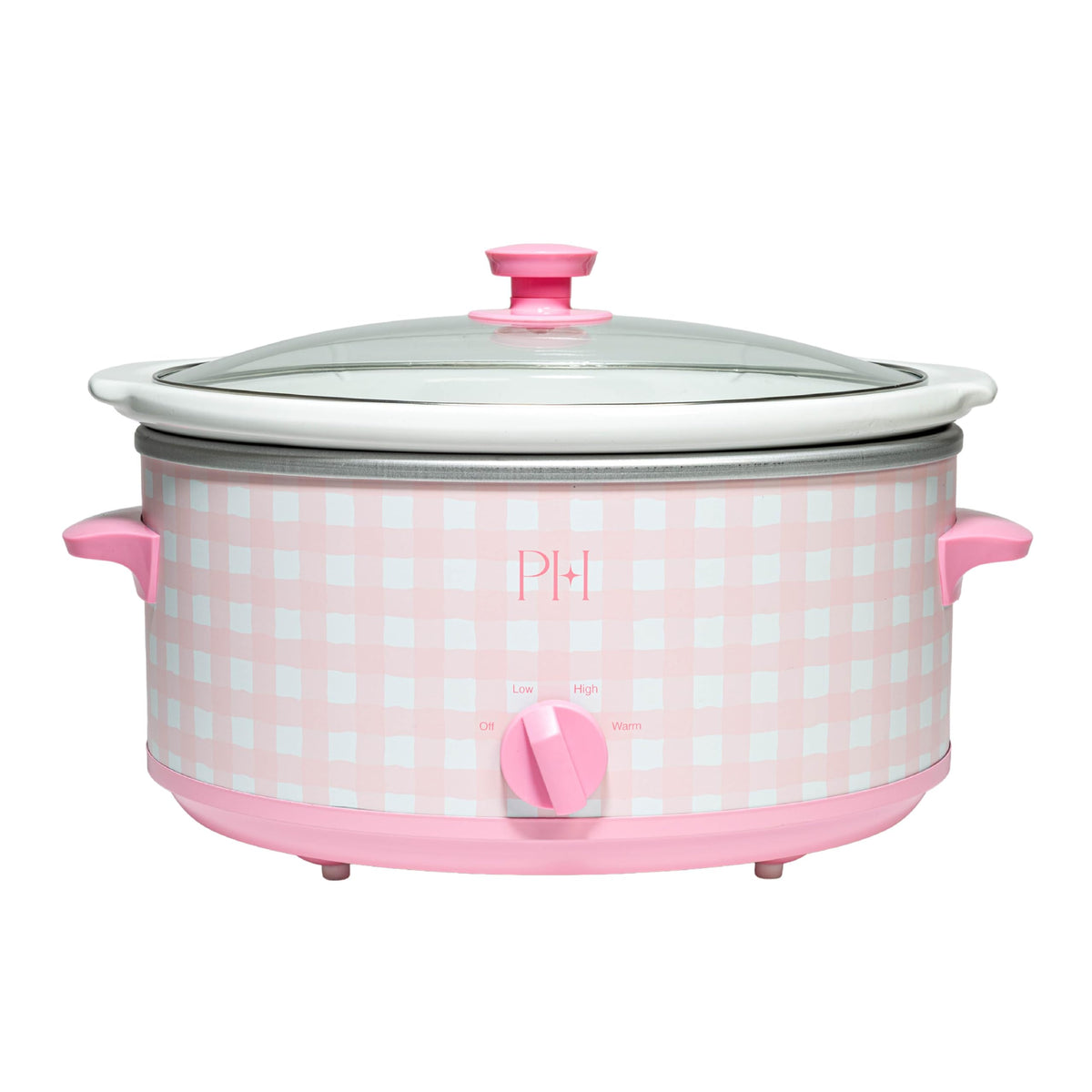 Paris Hilton 6-Quart Manual Slow Cooker, Naturally Nonstick Stoneware Ceramic Insert, Three Settings (Low, High, Warm), Dishwasher Safe Family Size Slow Cooker, Pink