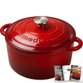 Parmedu 5.5QT Enameled Cast Iron Dutch Oven for Sourdough Bread White