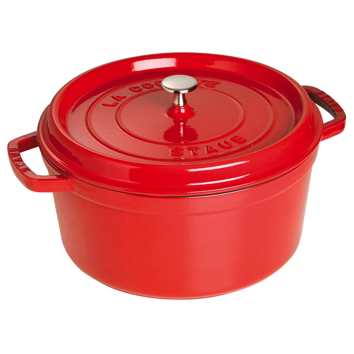 STAUB Cast Iron Round Cocotte, Dutch Oven, 2.75-quart, serves 2-3, Made in France, Cherry