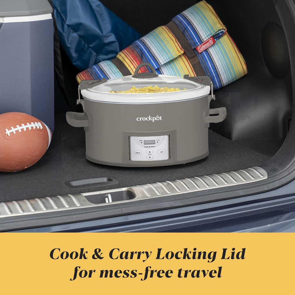 Crockpot® Programmable 7-Quart Cook and Carry Slow Cooker, Grey
