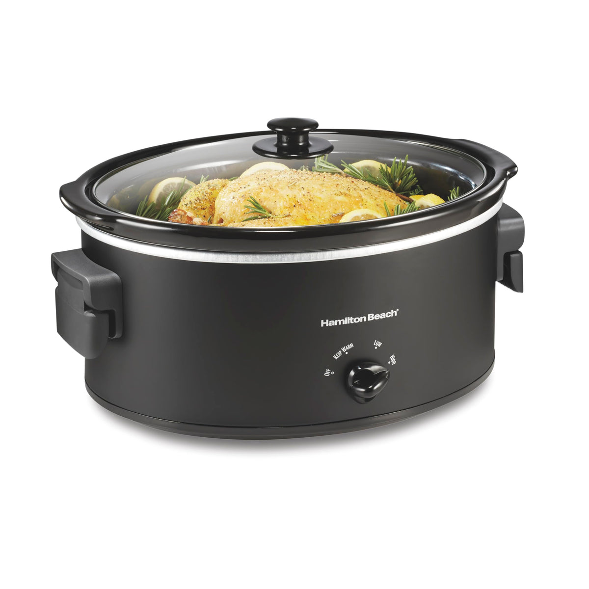 Hamilton Beach 6 Quart Slow Cooker With Space-Saving Folding Handles