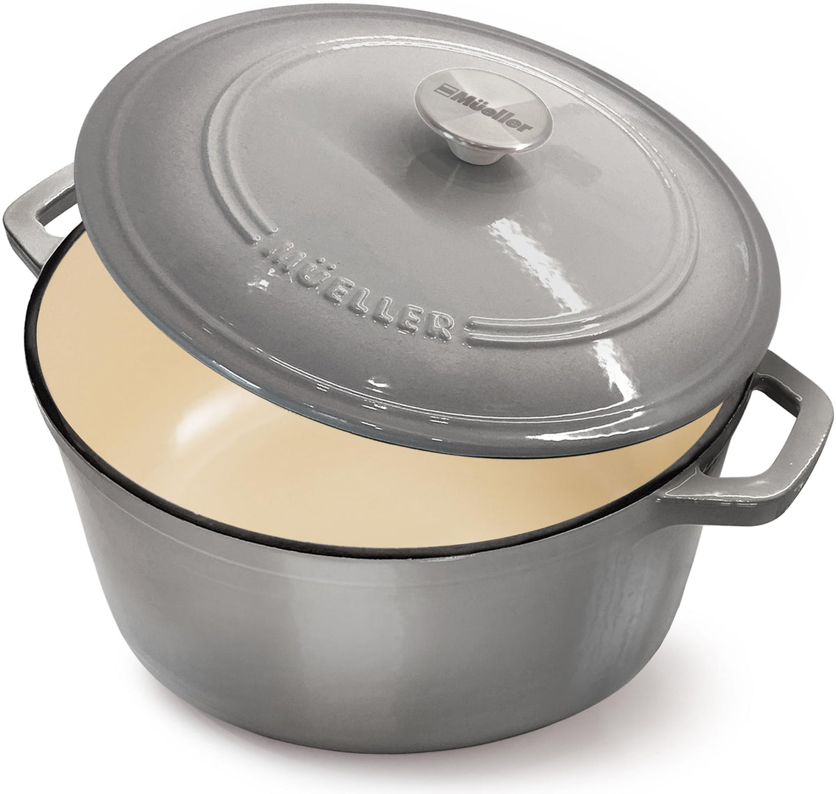 Mueller DuraCast 6 Quart Enameled Cast Iron Dutch Oven Pot with Lid