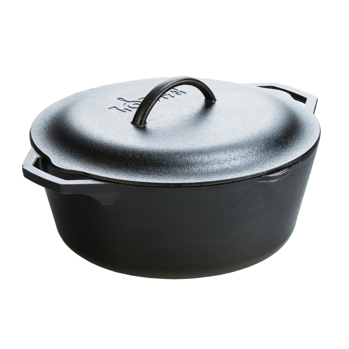 Lodge Cast Iron Double Dutch Oven, 2-in-1 Pot and Skillet Combo, 5 Quart