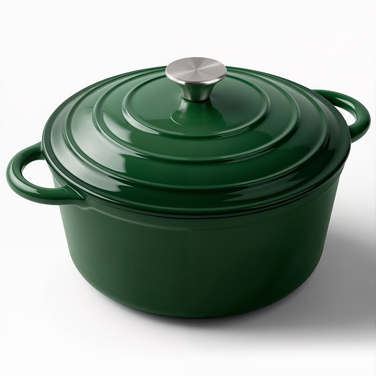 Miereirl 6 Quart Enameled Dutch Oven Pot with Lid, Cast Iron Dutch Oven with Dual Handles for Bread Baking, Cooking, Non-stick Enamel Coated Cookware, Fig