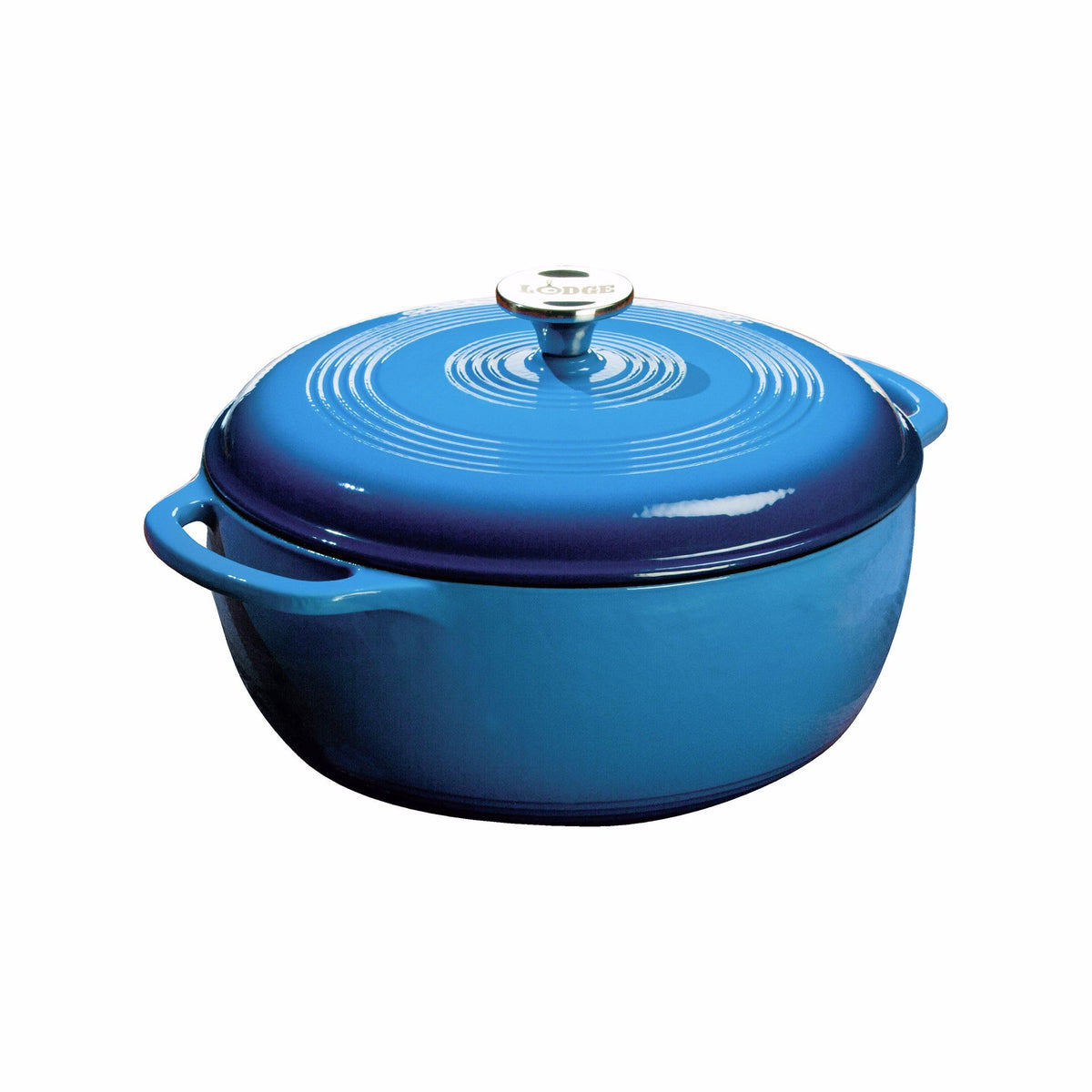 Lodge Essential Enamel Cast Iron Dutch Oven, 6 Quart, Caribbean Blue
