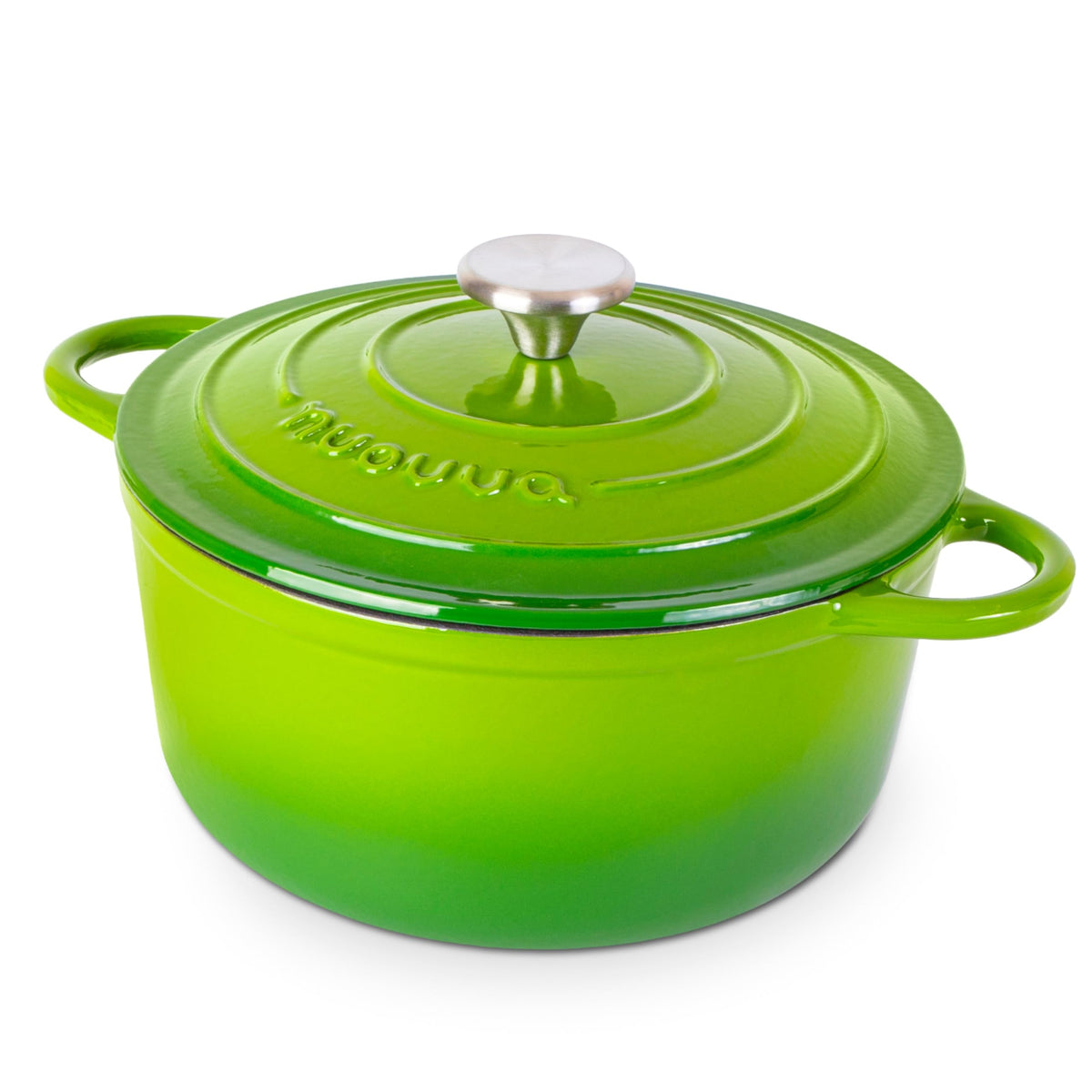 Nuovva Enamelled Cast Iron Dutch Oven Pot with Lid-6.4 Quart Non Stick Casserole Pot-Heavy Duty & Oven Safe up to 500° F for Bread Baking, Braising, Stews, Roasting - 28cm Dark Blue