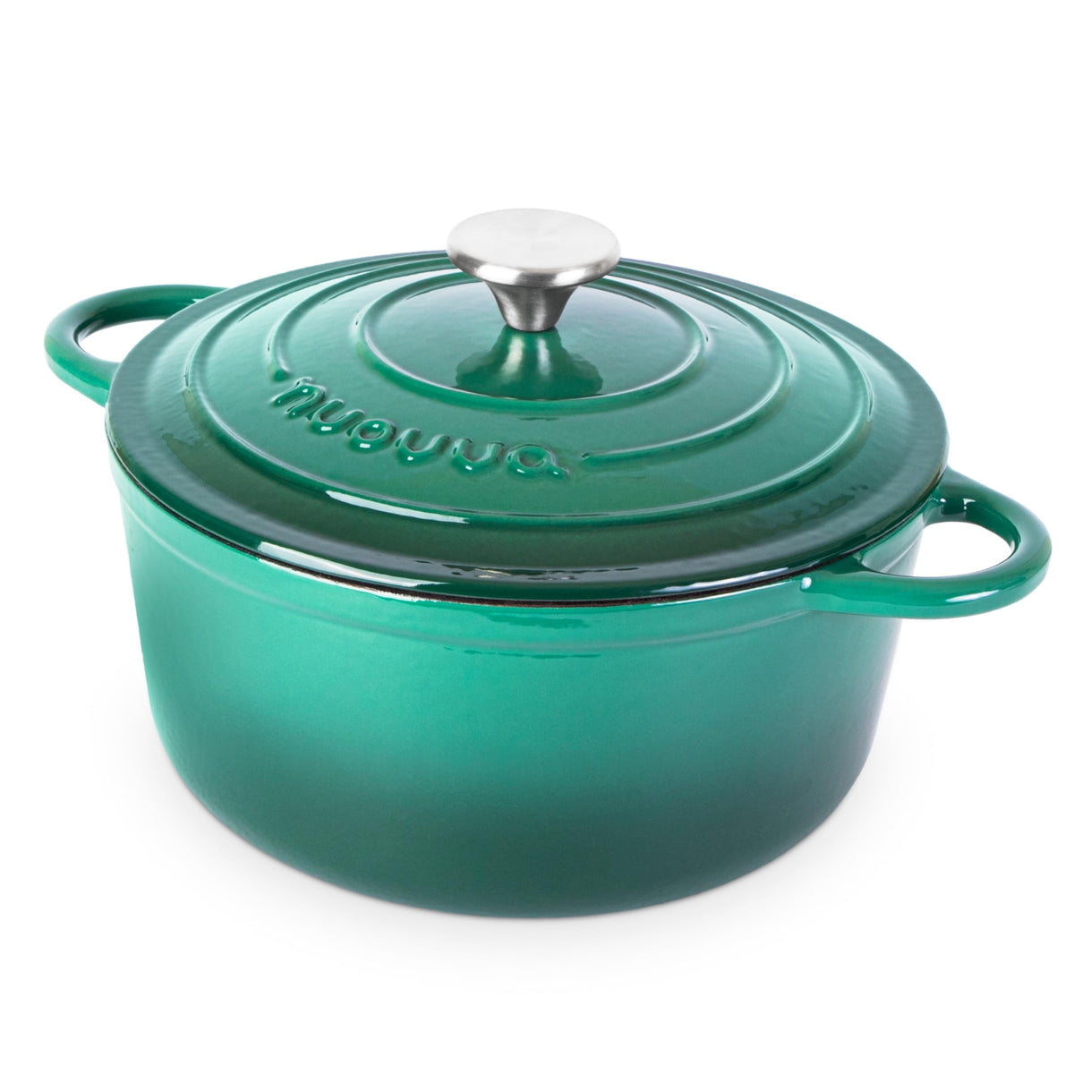 Nuovva Enamelled Cast Iron Dutch Oven Pot with Lid-6.4 Quart Non Stick Casserole Pot-Heavy Duty & Oven Safe up to 500° F for Bread Baking, Braising, Stews, Roasting - 28cm Dark Blue