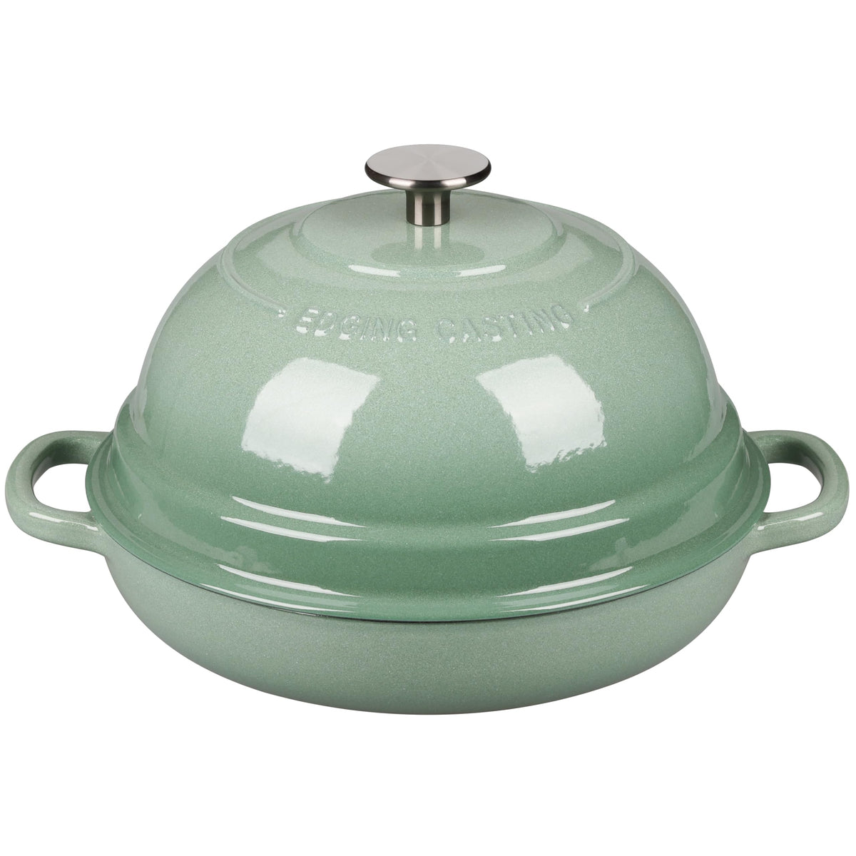 EDGING CASTING Enameled Cast Iron Dutch Oven Pot with Lid, Round Bread Oven for Homemade Sourdough Bread Baking, 6 Quart, Seasalt