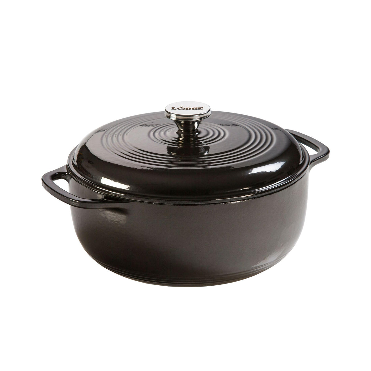 Lodge Essential Enamel Cast Iron Dutch Oven, 6 Quart, Oyster White