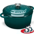Overmont Enameled Cast Iron Dutch Oven - 7QT Pot with Lid Cookbook