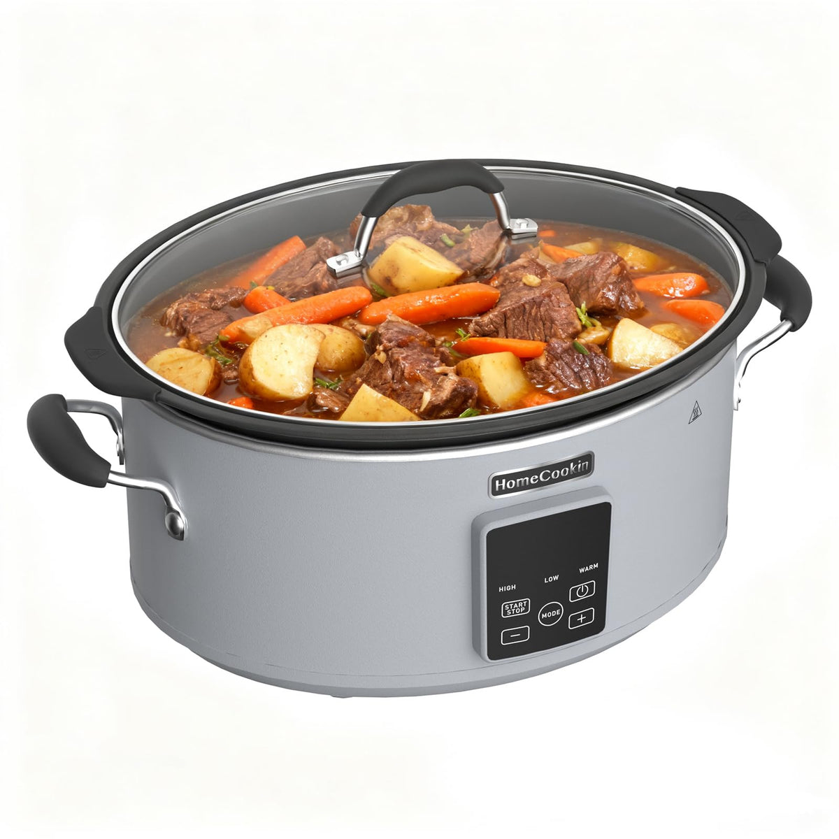 HOMECOOKIN Slow Cooker, Extra Large 10 Quart Programmable Slow Cookers, Dishwasher Safe Glass Lid & Crock, Kitchen Appliance for Families and Gatherings,Blue