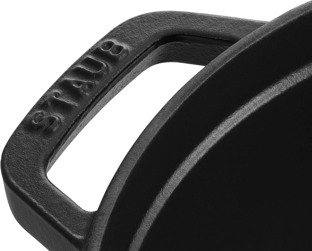 Staub Cast Iron Round Cocotte, Dutch Oven, 9-quart, serves 9-10, Made in France, Matte Black