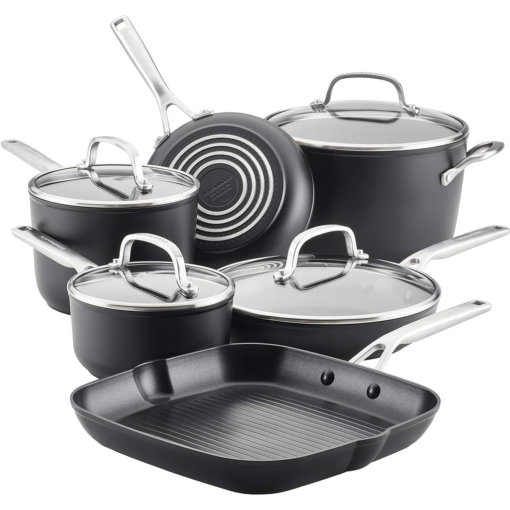 KitchenAid Hard-Anodized Nonstick Stir Fry Pan/Wok, 12.25-Inch, Matte Black