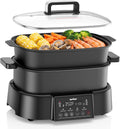 Sunvivi 8-in-1 Multi Cooker, 6.5QT Slow Cooker with Food Steamer