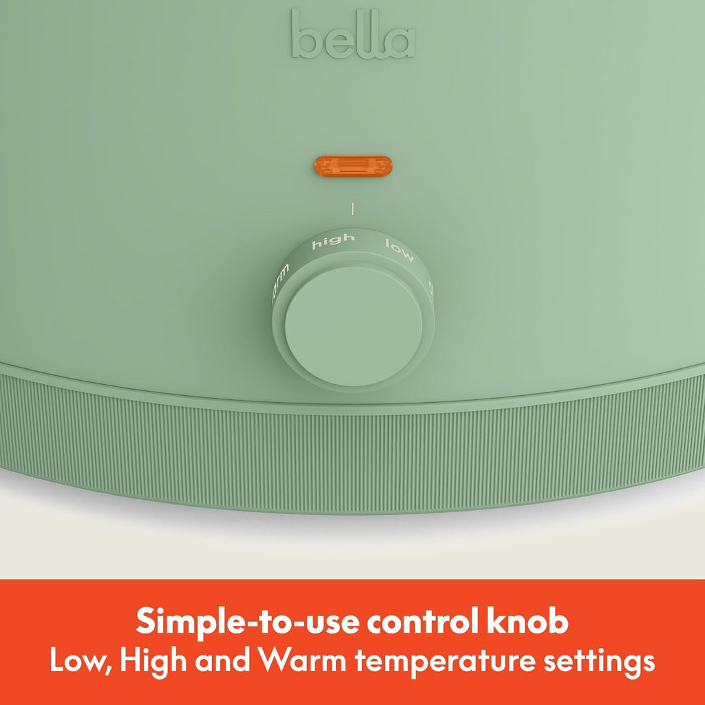bella 6qt Manual Non-Toxic Slow Cooker with Cord Storage, Seaglass