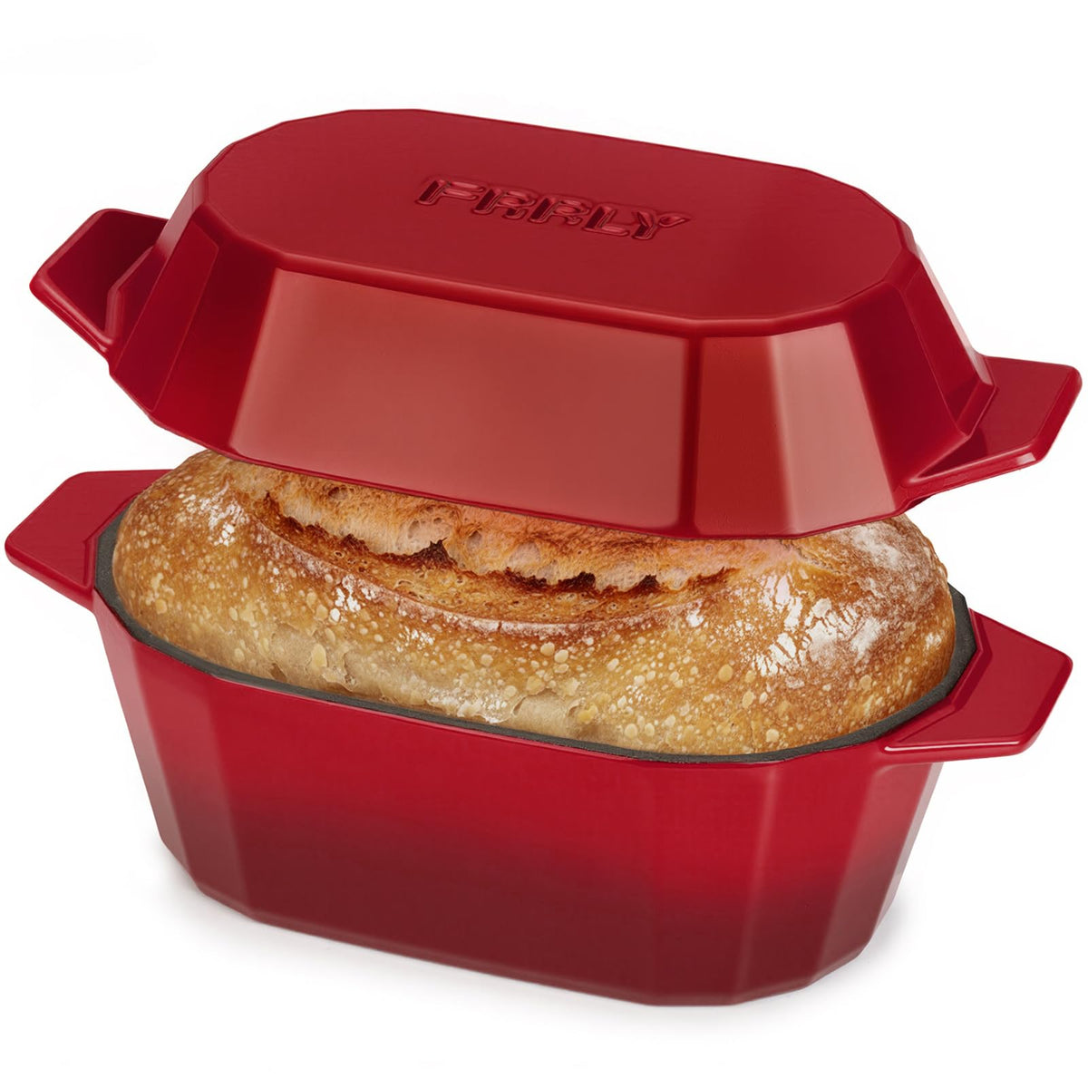 Enameled Cast Iron Dutch Oven for Bread Baking – 3QT Oval Round Heavy Duty Bread Pan with Lid, Non-Stick Ceramic Coating,Loaf Cast Iron Bread Oven for Sourdough, Baking, Roasting, Braising, Stovetop & Oven Safe
