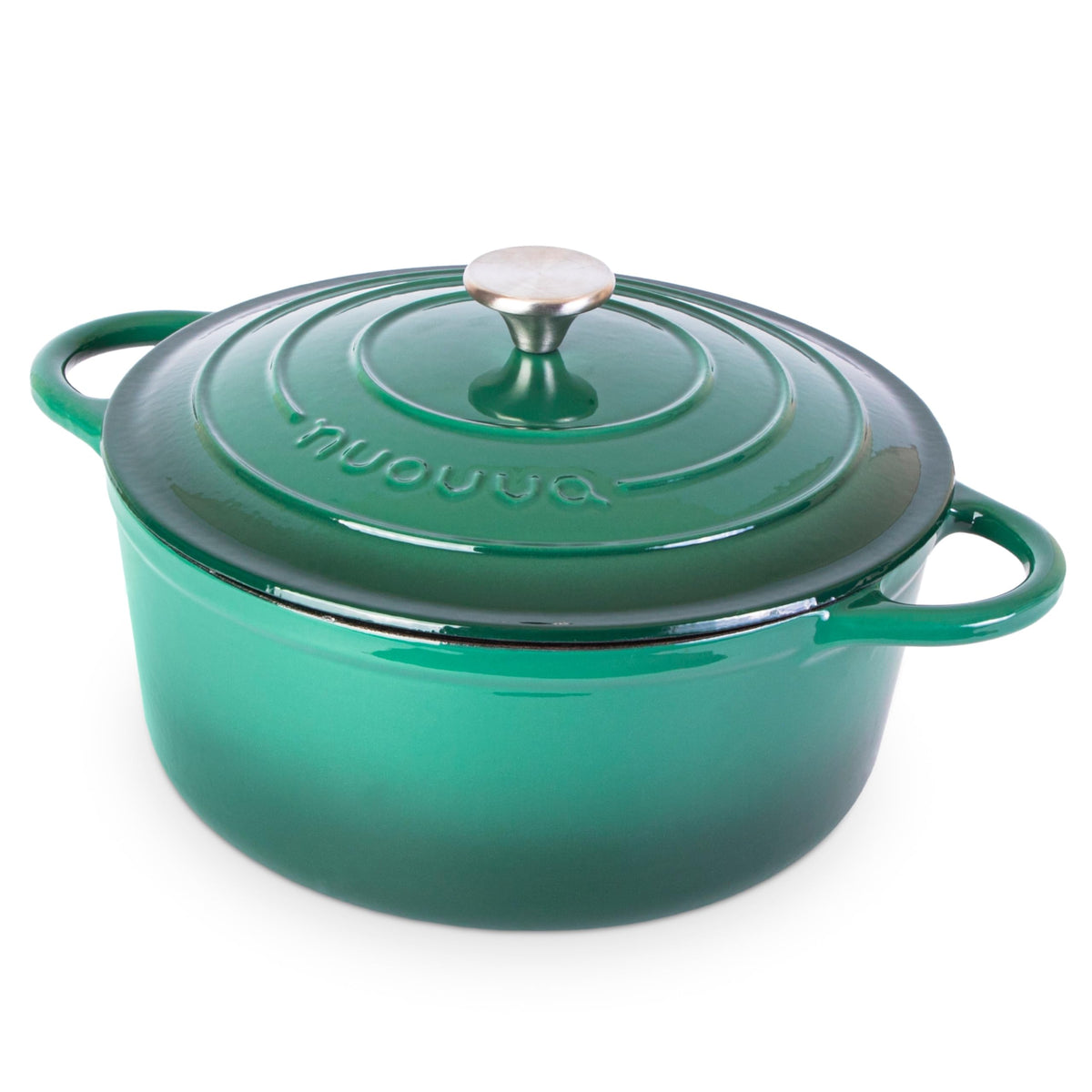 Nuovva Enamelled Cast Iron Dutch Oven Pot with Lid-6.4 Quart Non Stick Casserole Pot-Heavy Duty & Oven Safe up to 500° F for Bread Baking, Braising, Stews, Roasting - 28cm Dark Blue