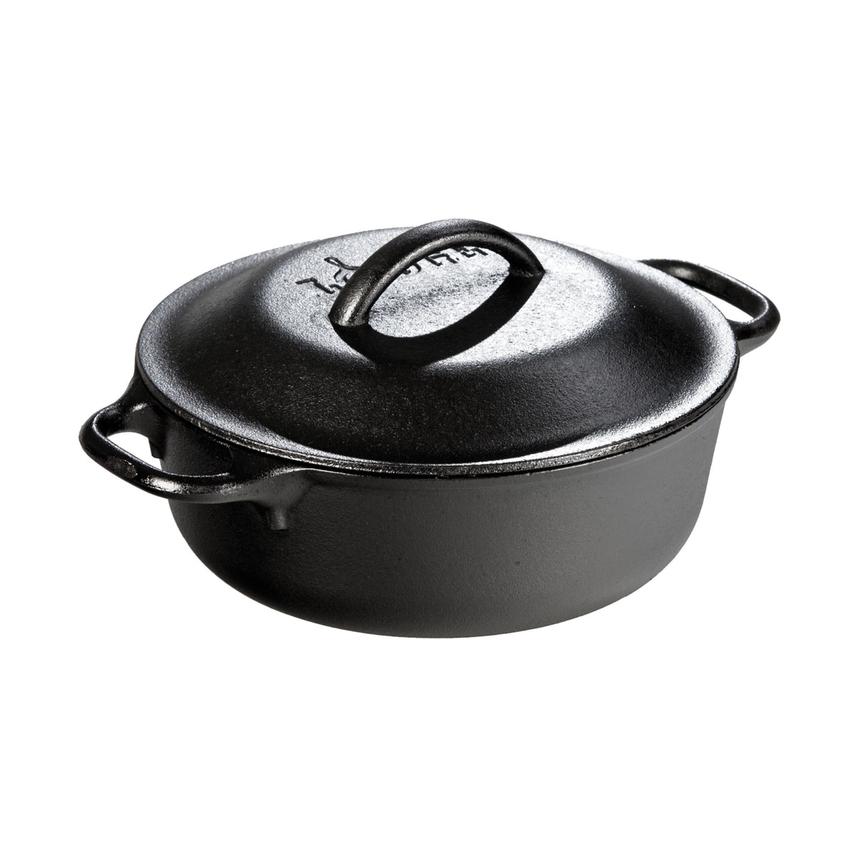 Lodge Cast Iron Double Dutch Oven, 2-in-1 Pot and Skillet Combo, 5 Quart