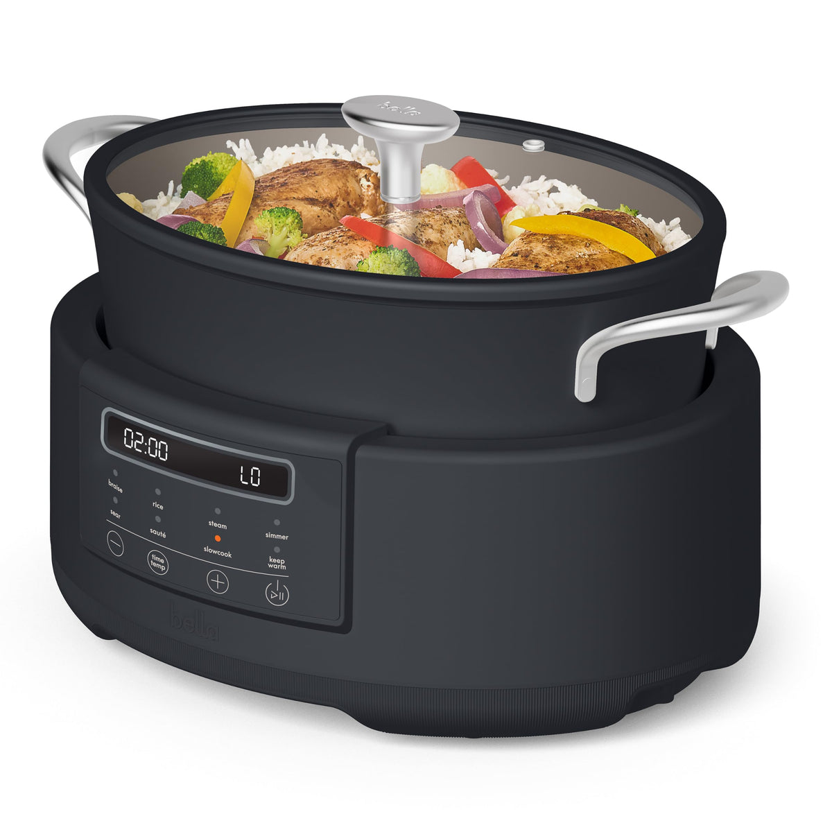 bella Multi 10-in-1 7qt MultiCooker, Non-Toxic, Nonstick Coating, Slate