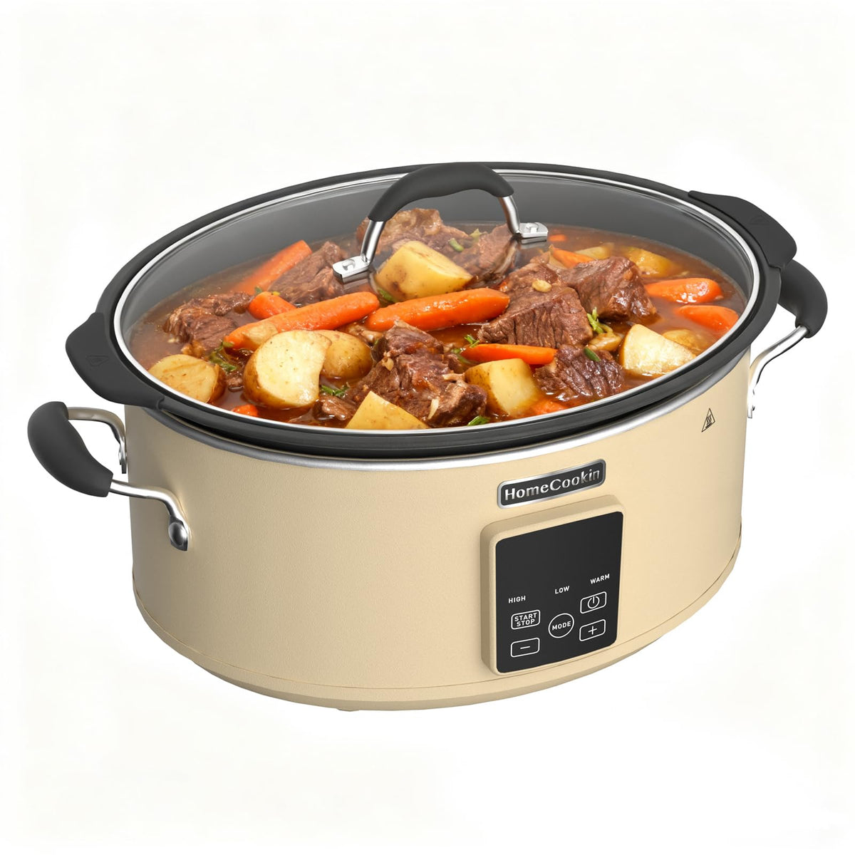 HOMECOOKIN Slow Cooker, Extra Large 10 Quart Programmable Slow Cookers, Dishwasher Safe Glass Lid & Crock, Kitchen Appliance for Families and Gatherings,Blue
