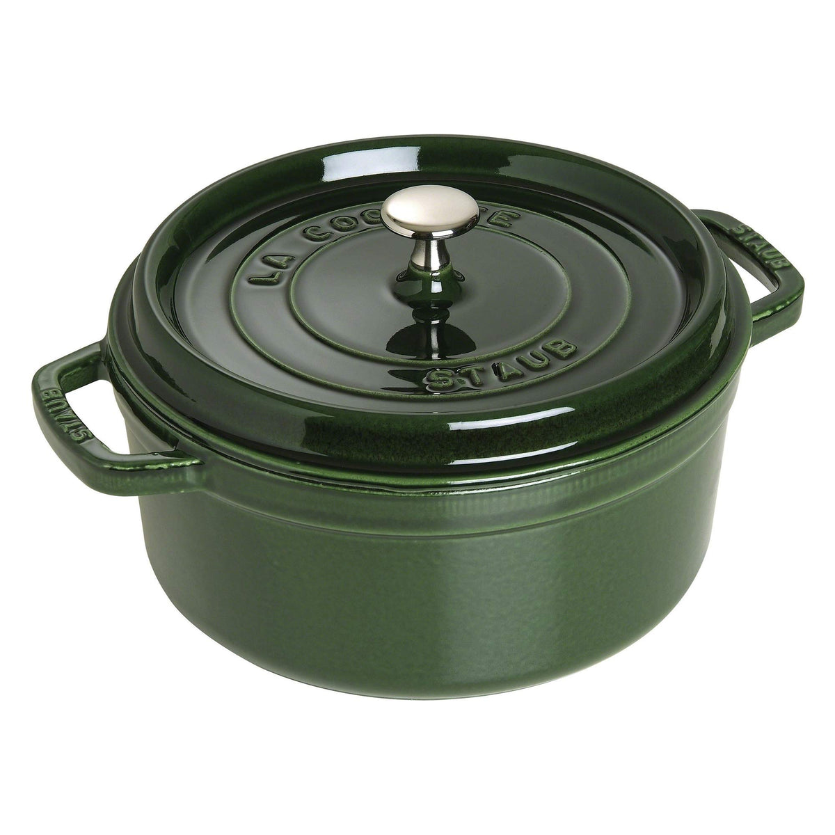 STAUB Cast Iron Dutch Oven 4-qt Round Cocotte, Made in France, Serves 3-4, White