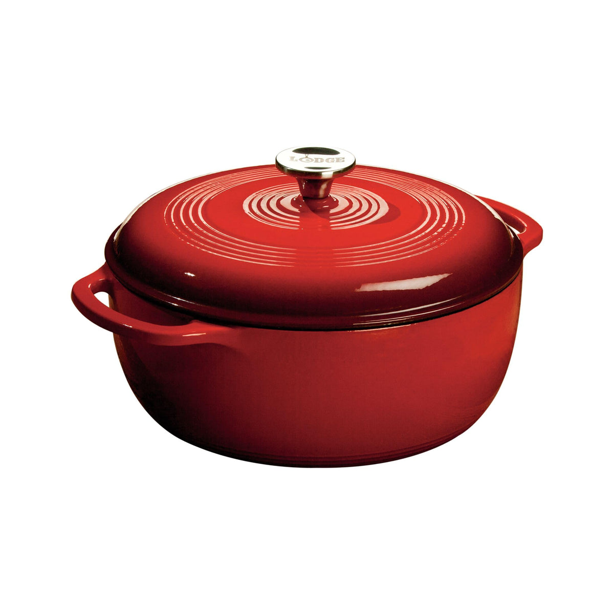 Lodge Essential Enamel Cast Iron Dutch Oven, 6 Quart, Oyster White