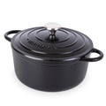 Nuovva Enamelled Cast Iron Dutch Oven Pot with Lid-6.4 Quart Non Stick Casserole Pot-Heavy Duty & Oven Safe up to 500° F for Bread Baking, Braising, Stews, Roasting - 28cm Dark Blue
