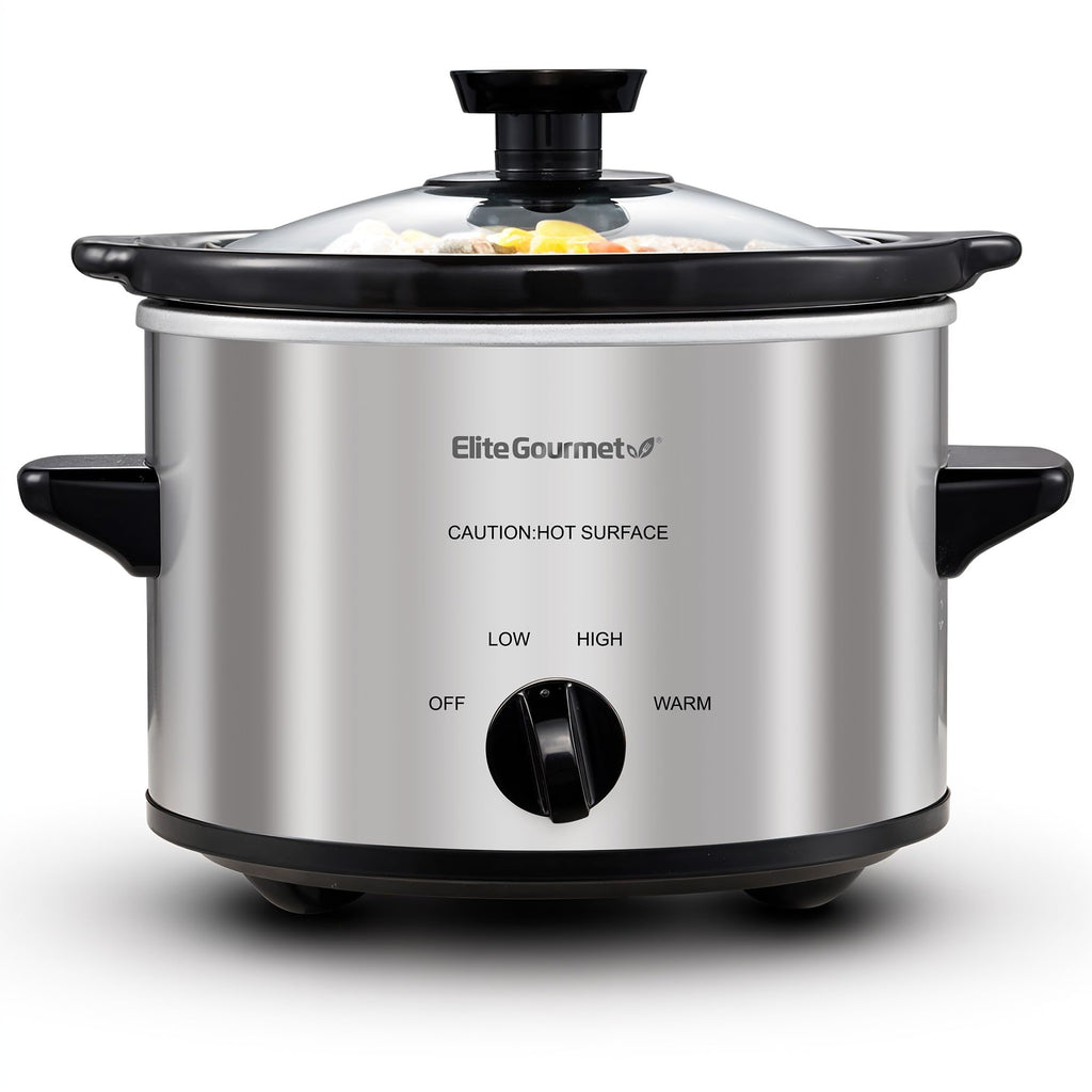 Maxi-Matic MST-275XS Electric Oval Slow Cooker, 2 Qt, Stainless Steel
