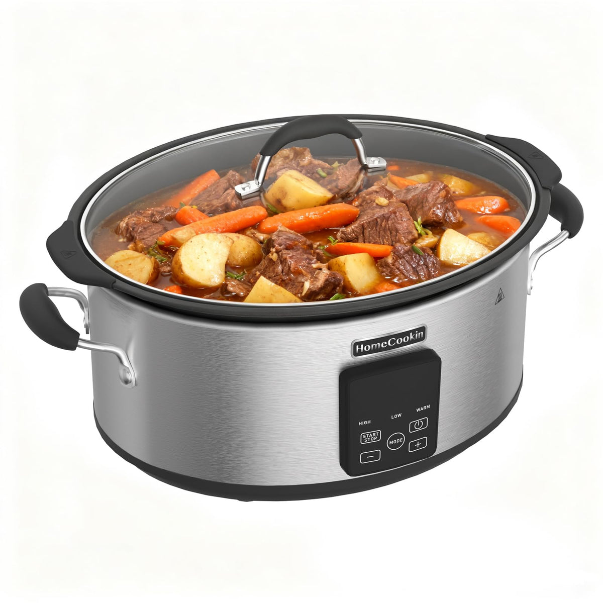 HOMECOOKIN Slow Cooker, Extra Large 10 Quart Programmable Slow Cookers, Dishwasher Safe Glass Lid & Crock, Kitchen Appliance for Families and Gatherings,Blue